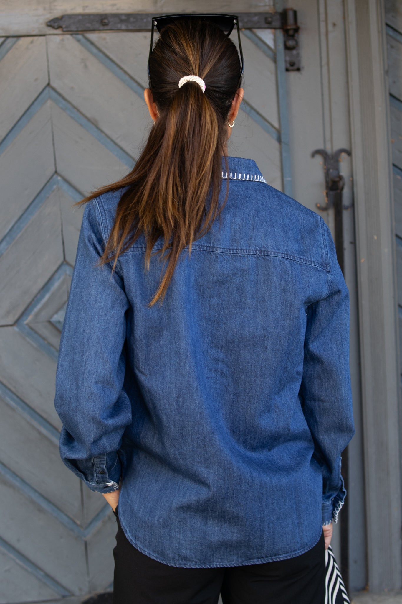 Sarafia Skjorte - Medium Blue Stich - Skjorter - Helt Dilla AS