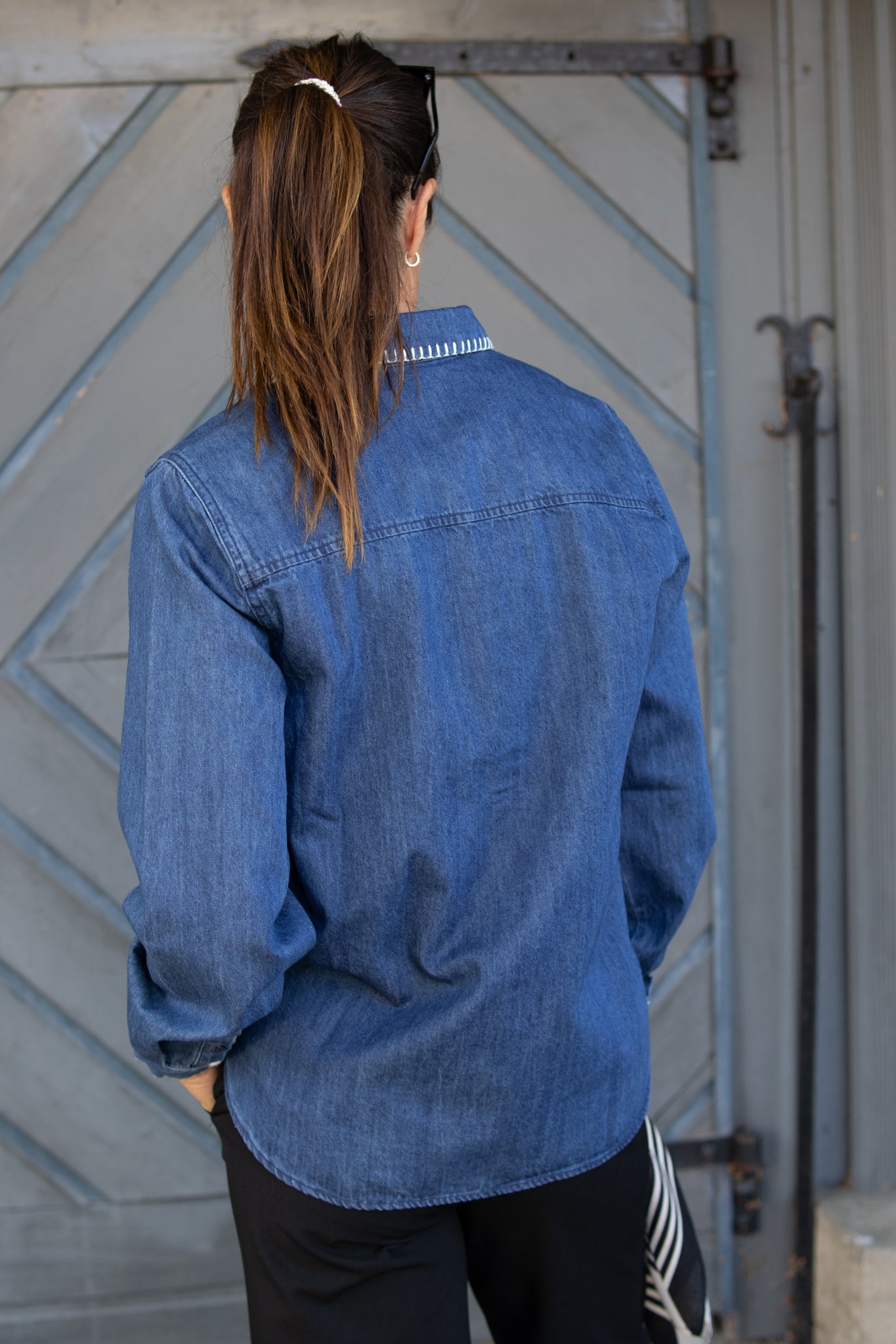 Sarafia Skjorte - Medium Blue Stich - Skjorter - Helt Dilla AS