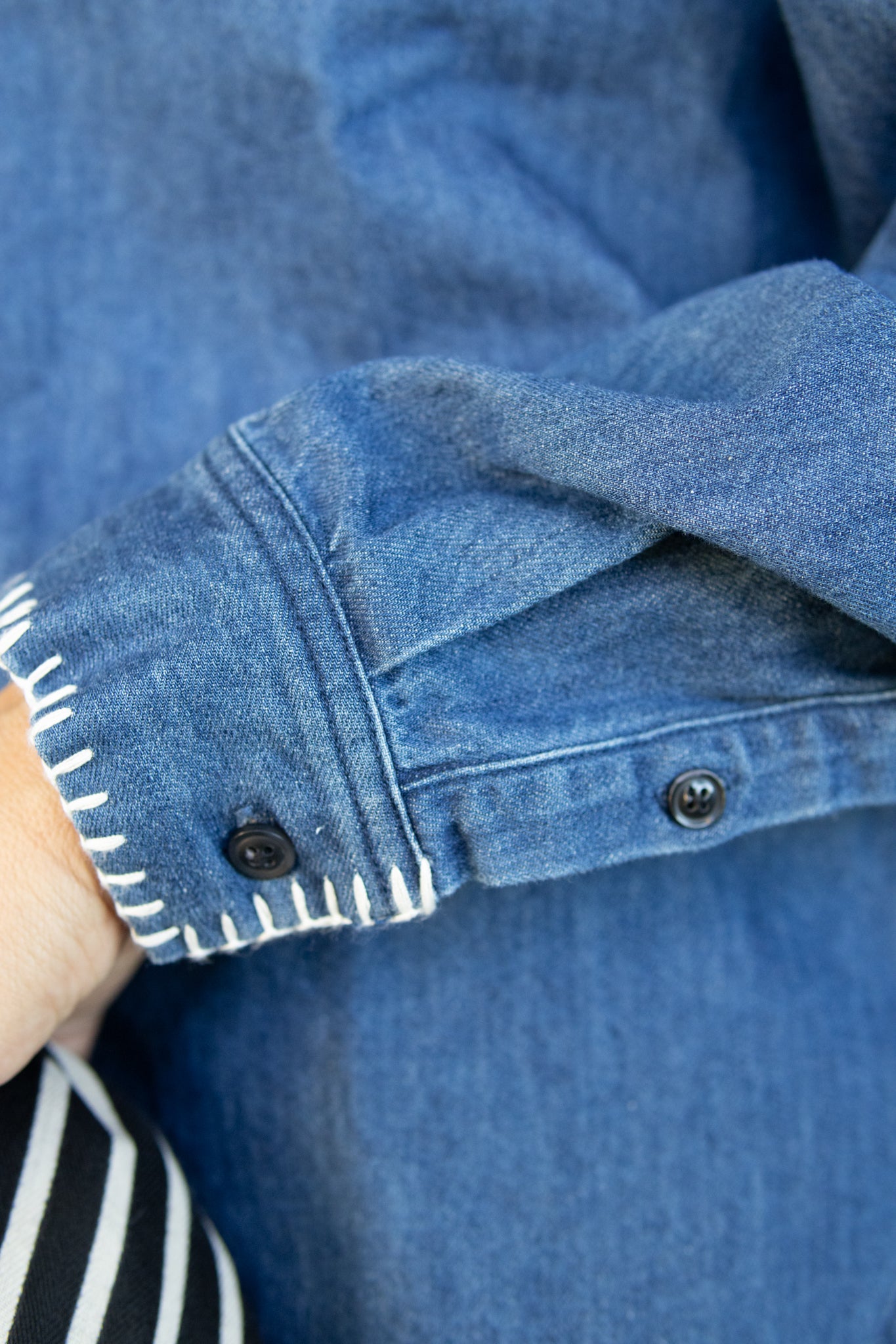 Sarafia Skjorte - Medium Blue Stich - Skjorter - Helt Dilla AS