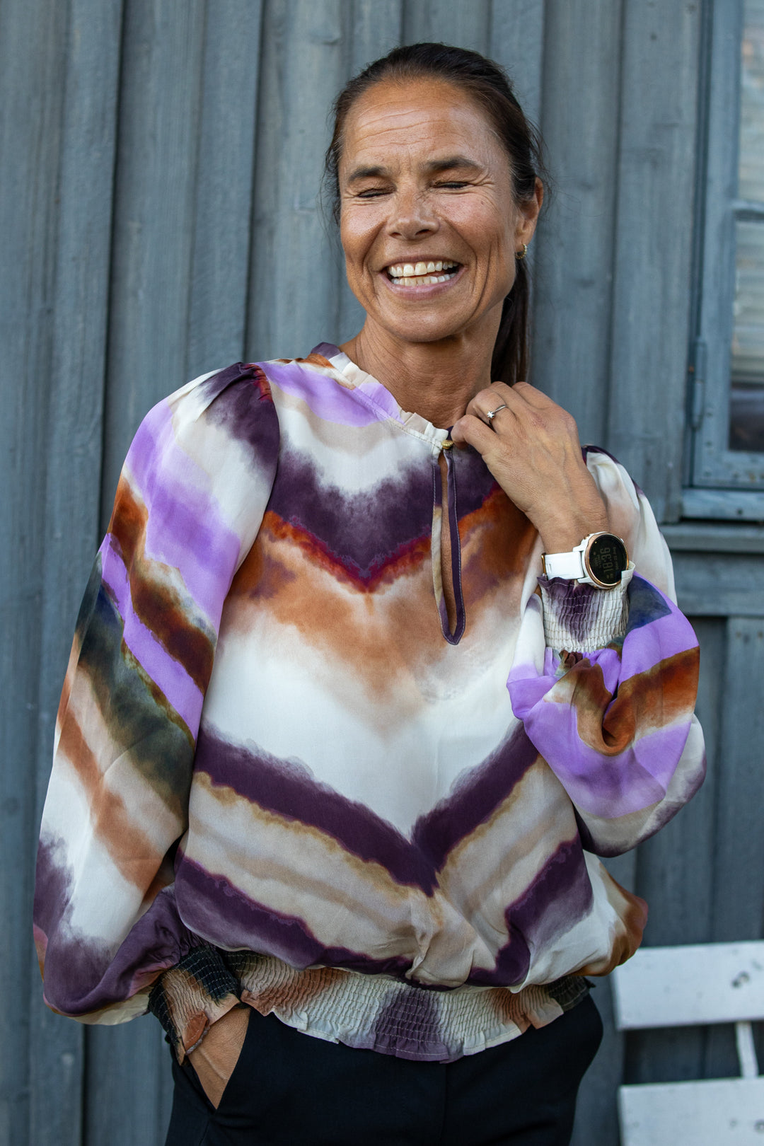 Bluse - Zigzag print