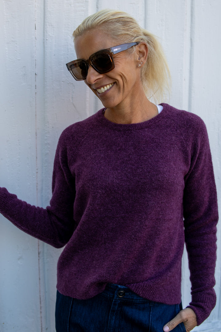Sweater wool alpaca knit - Wineberry - Genser - Helt Dilla AS