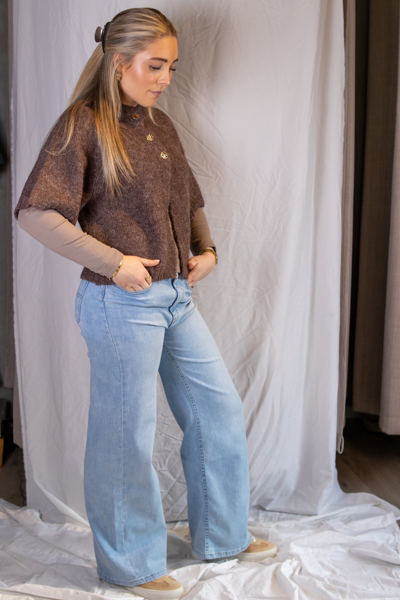 Benuta Fluffy Knit Cardigan - Light Brown - Cardigans - Helt Dilla AS