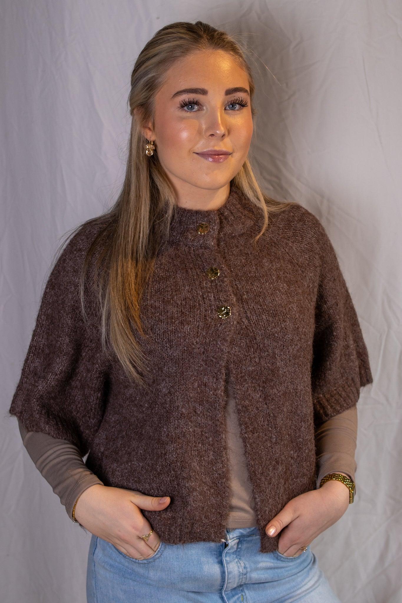 Benuta Fluffy Knit Cardigan - Light Brown - Cardigans - Helt Dilla AS