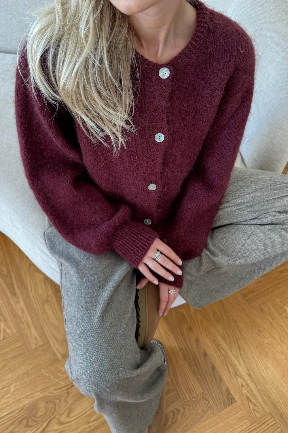 Ida Cardigan - Bordeaux - Cardigans - Helt Dilla AS