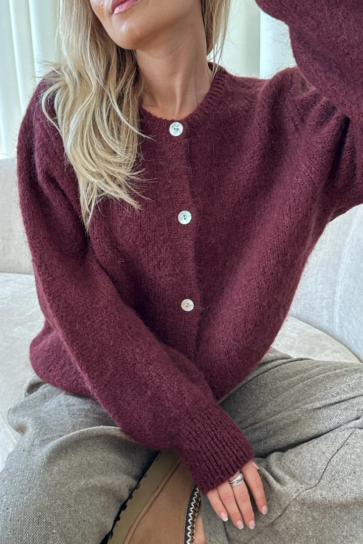 Ida Cardigan - Bordeaux - Cardigans - Helt Dilla AS