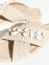 Woven crossed stone - white - Sko - Helt Dilla AS