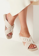 Woven crossed stone - white - Sko - Helt Dilla AS