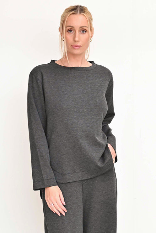 Gincent Melange Crewneck - Dark Grey Melange - Genser - Helt Dilla AS