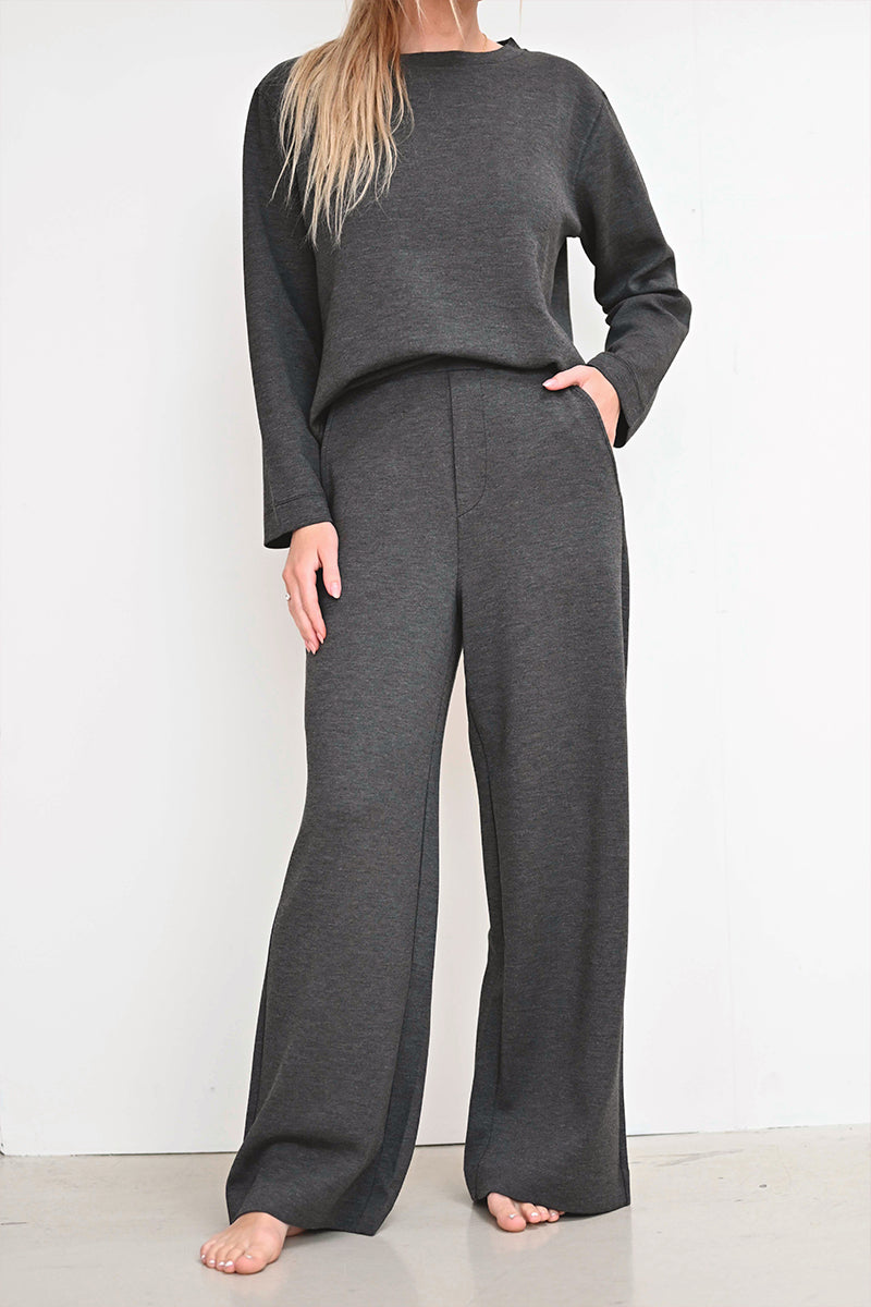 Gincent Melange Crewneck - Dark Grey Melange - Genser - Helt Dilla AS