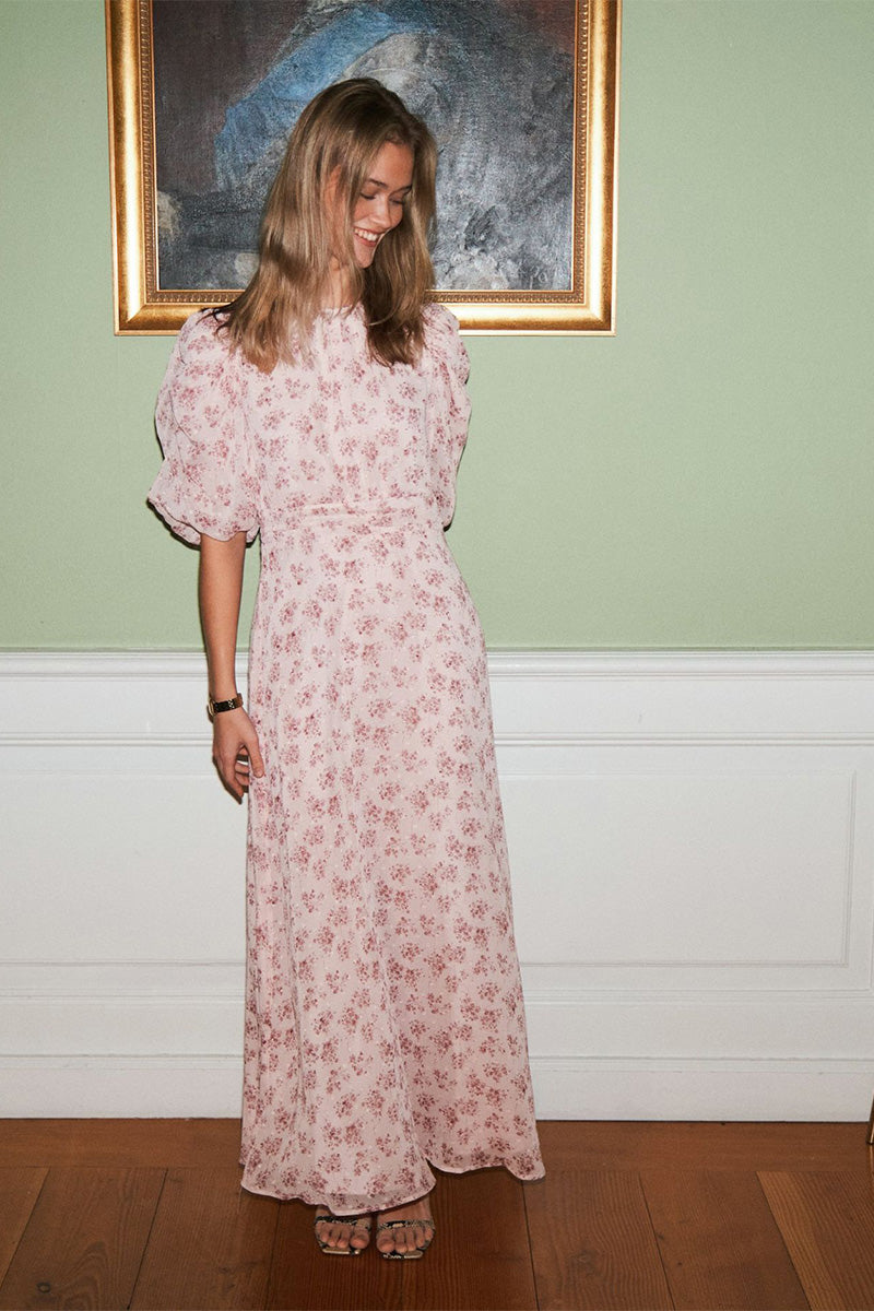 Kikka Chiffon Flowers Dress - Rose - Kjoler - Helt Dilla AS