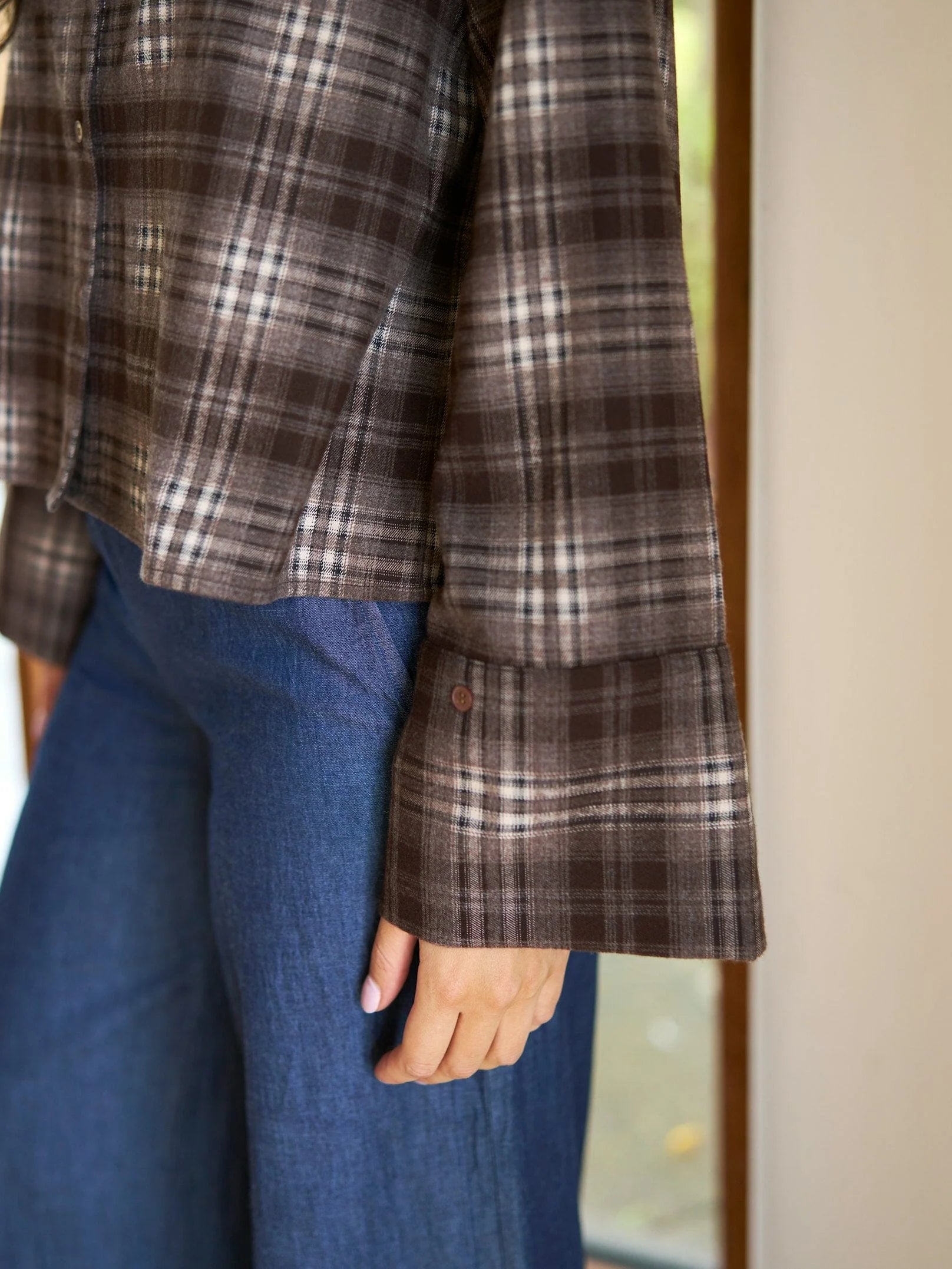 Jaylin Flannel Chech Shirt - Warm Grey - Skjorter - Helt Dilla AS