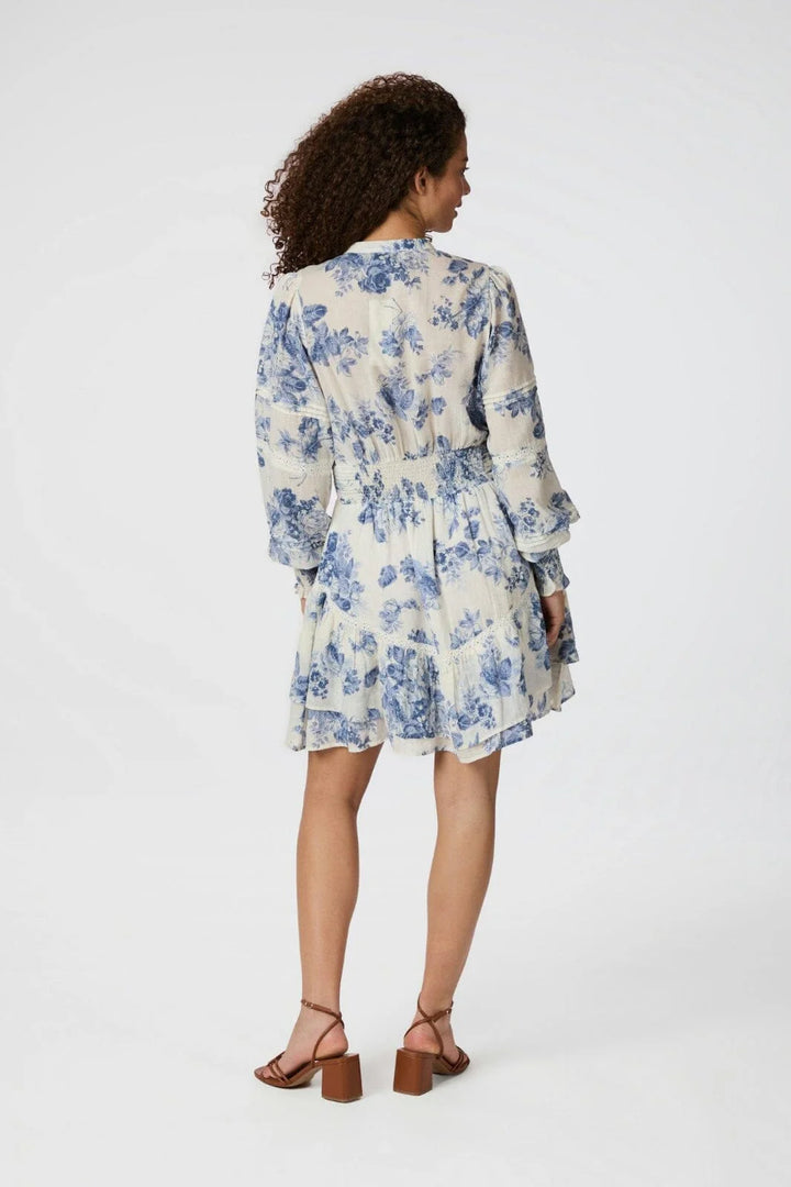 Roberta Flower Flow Dress-  145 Light blue
