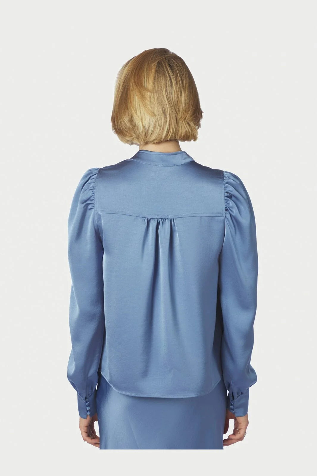 Rosslyn Heavy Sateen Blouse - Smoke Blue - Bluser - Helt Dilla AS
