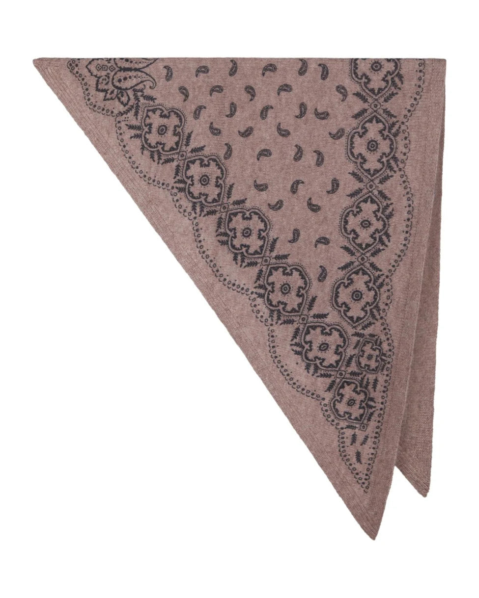 Lolana Paisley Knit Scarf - Beige Melange - Tilbehør - Helt Dilla AS