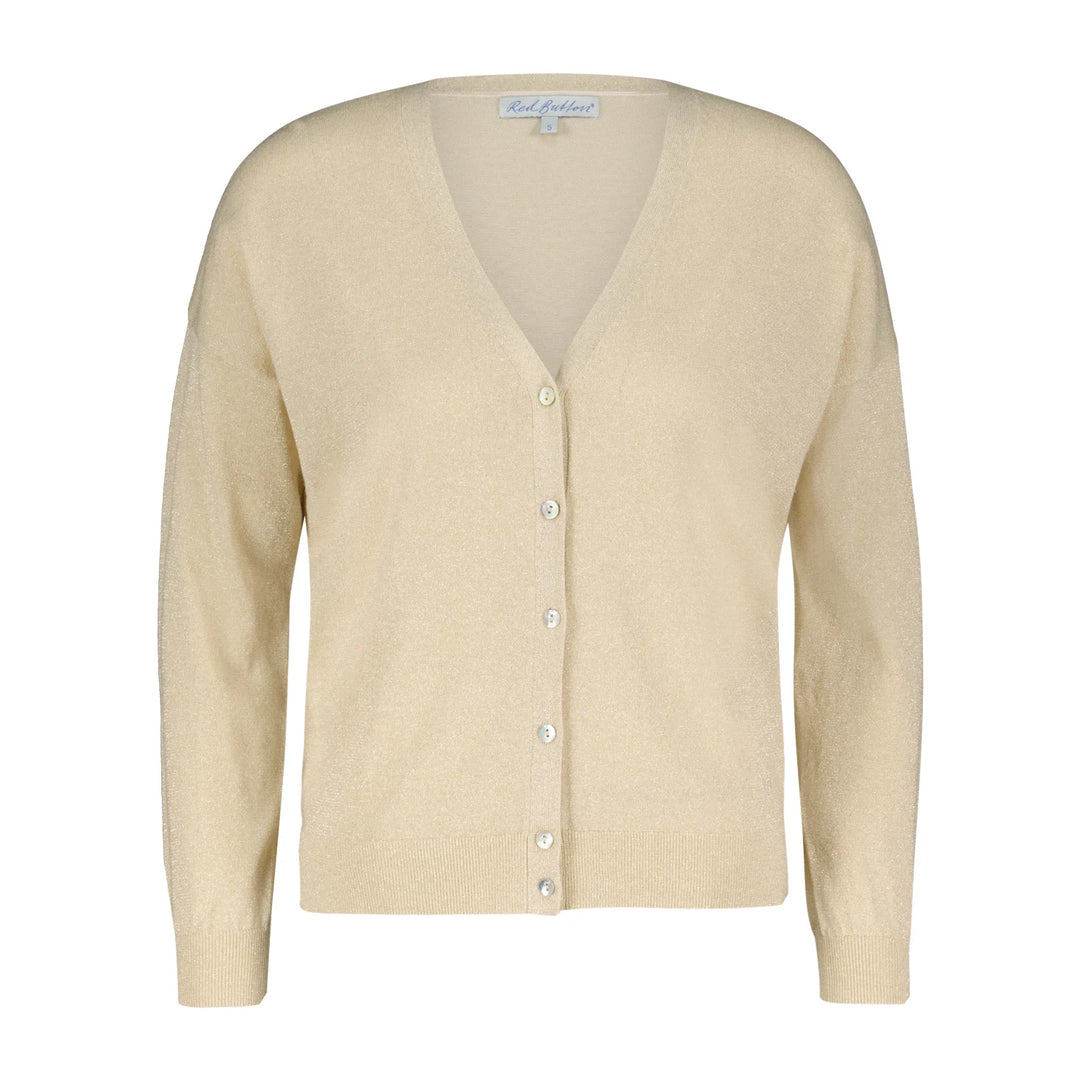 Cardigan fine knit lurex - Champagne/gull - Cardigans - Helt Dilla AS