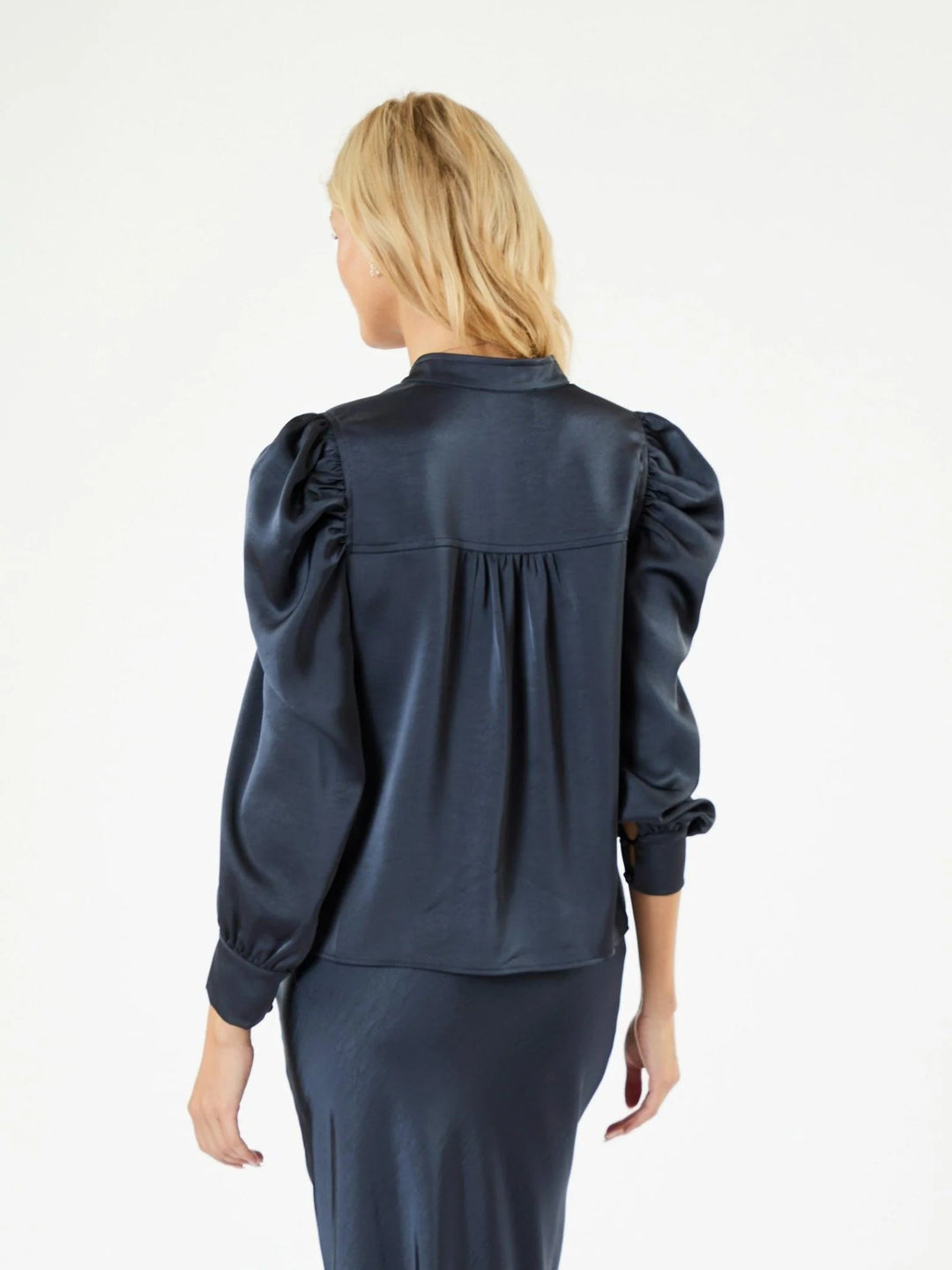 Rosslyn heavy sateen blouse - black