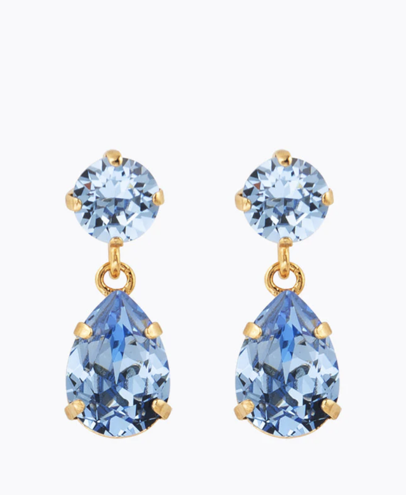 Mini Drop Earrings - light sapphire - Helt Dilla AS