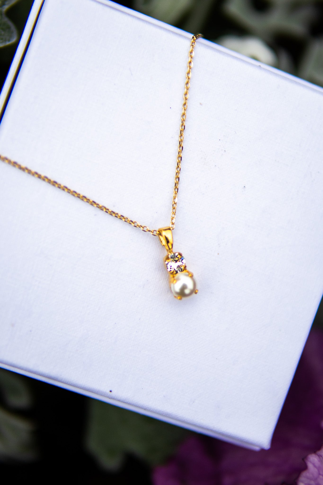 Love Pearl necklace - Pearl + Crystal - Tilbehør - Helt Dilla AS