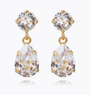 Mini Drop Earrings - Gold crystal - Tilbehør - Helt Dilla AS