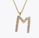 Letter necklace gold/crystal - 50cm - Helt Dilla AS