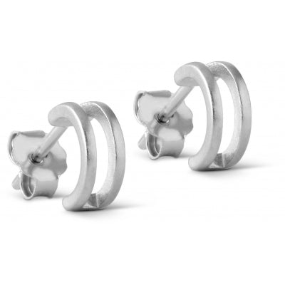 Earring Double loop sølv - Helt Dilla AS