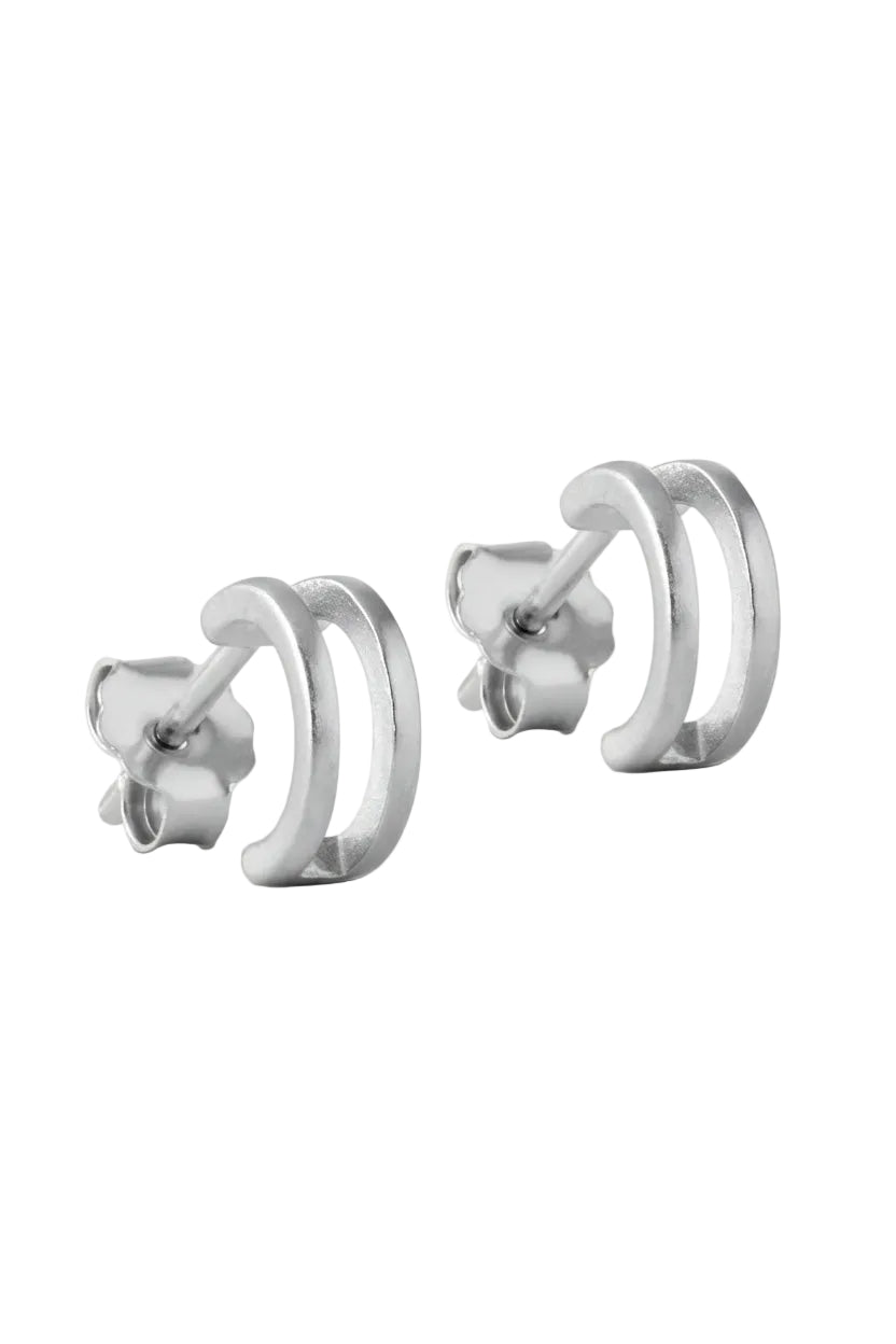 Earring Double loop sølv - Helt Dilla AS