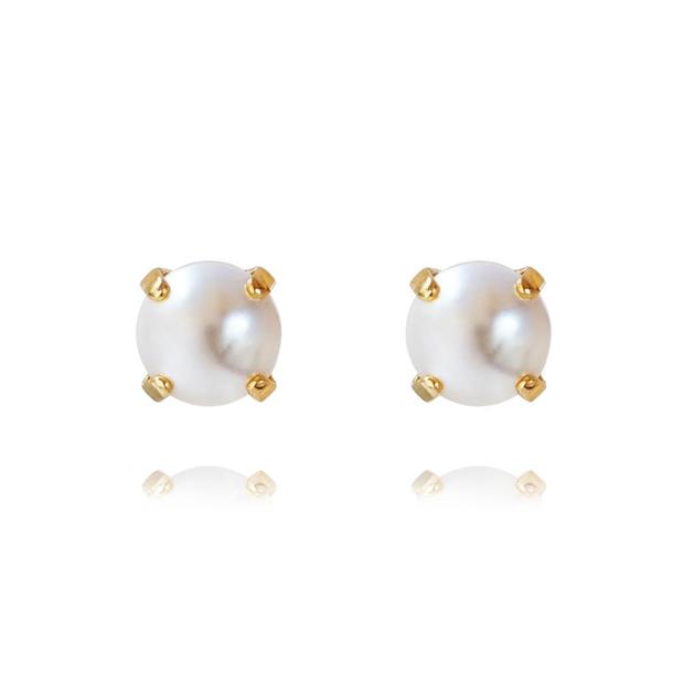 Classic Stud Earrings  -Gold/ Pearl - Tilbehør - Helt Dilla AS