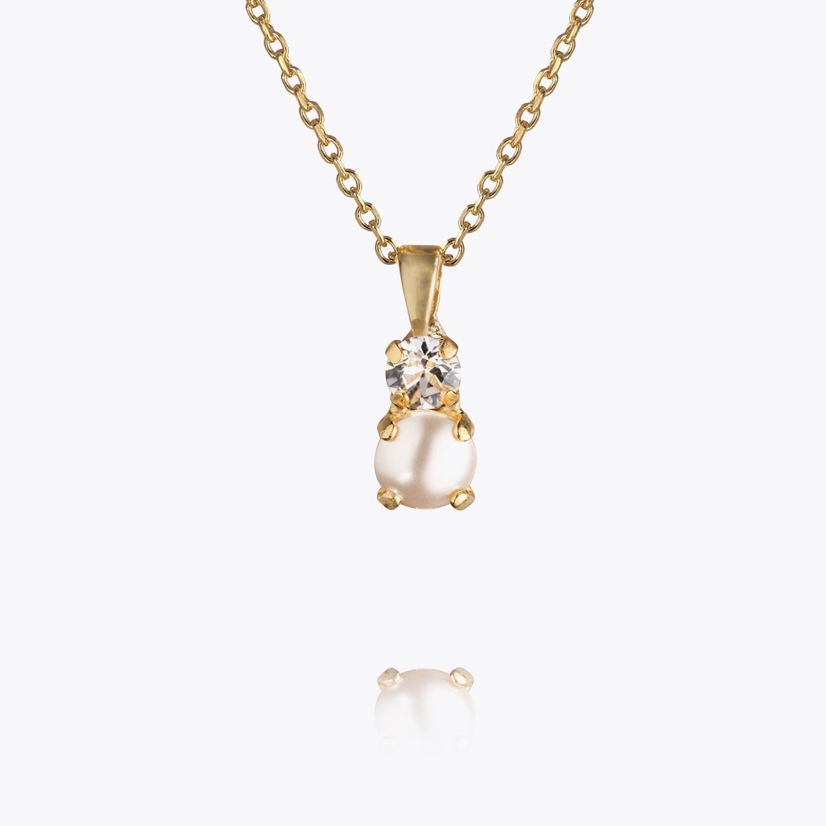 Love Pearl necklace - Pearl + Crystal - Tilbehør - Helt Dilla AS